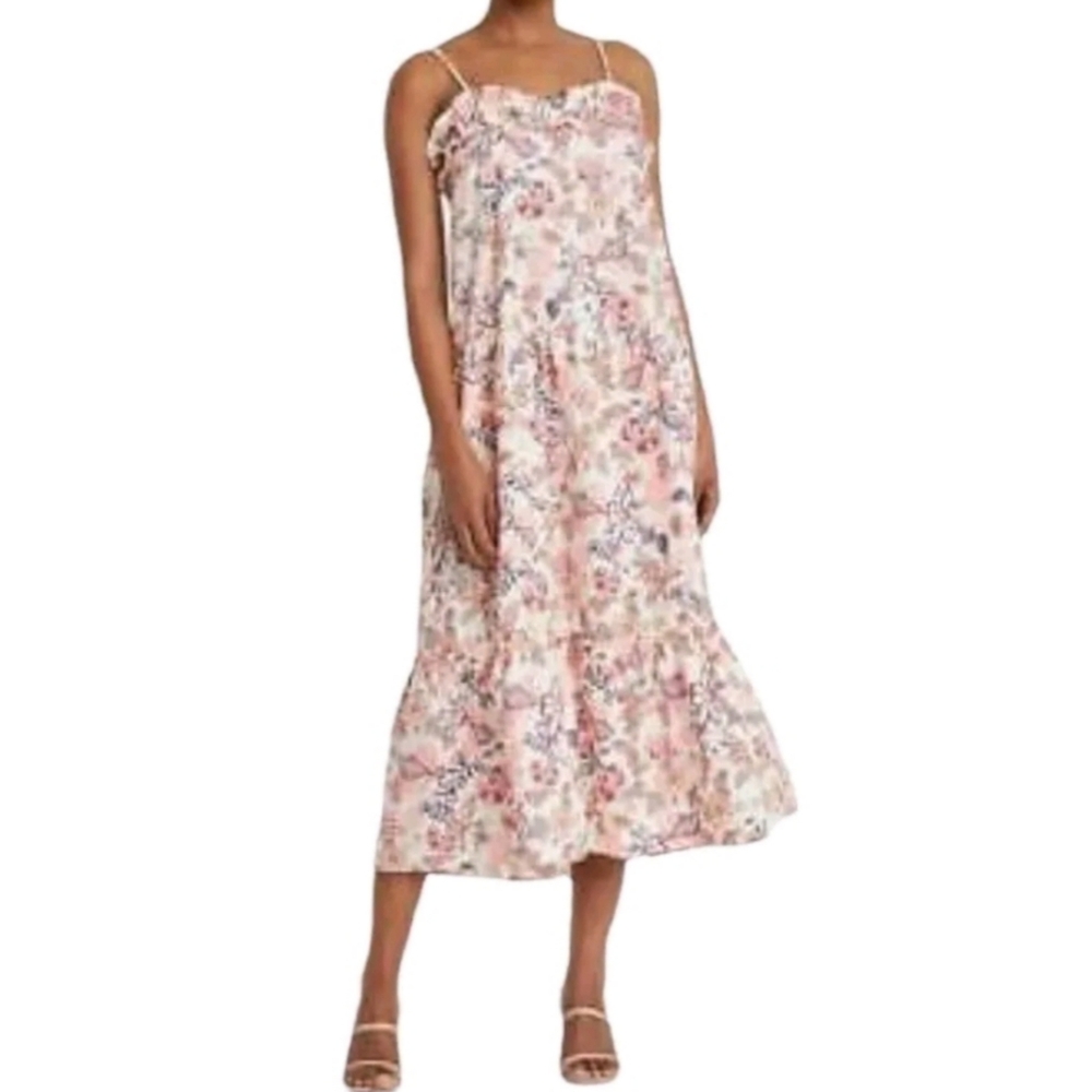 Who What Wear Floral Midi Dress Size Medium